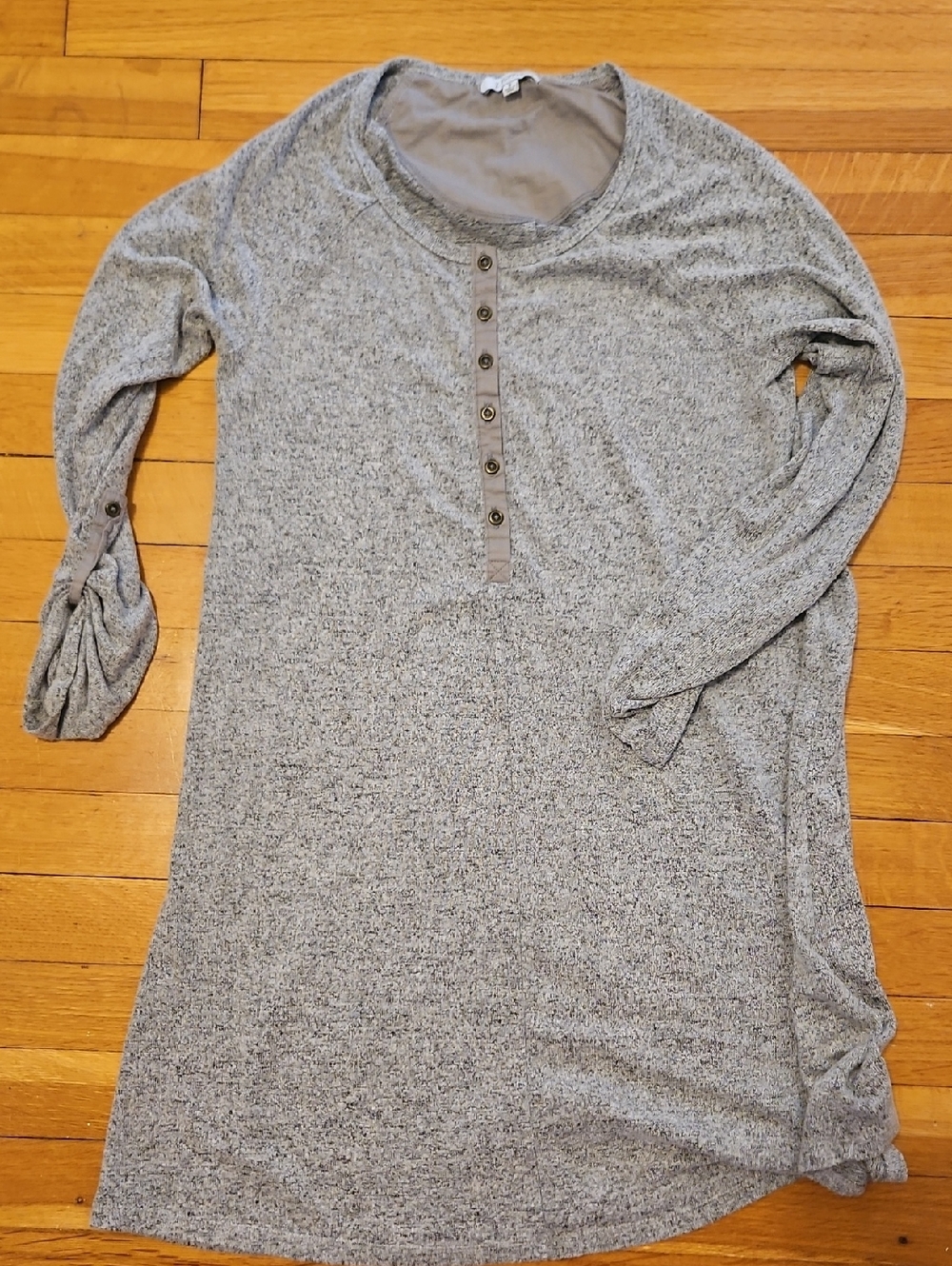 Z Supply Gray Knit Henley Dress